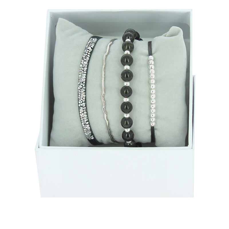 Rhinestone box bangle wire