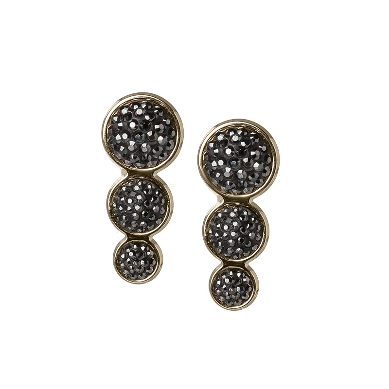 Boucles d oreilles pave rond trio