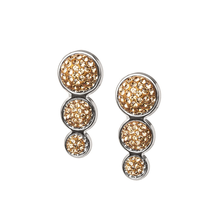 Boucles d oreilles pave rond trio