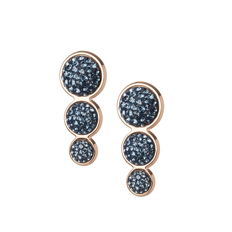 Boucles d oreilles pave rond trio