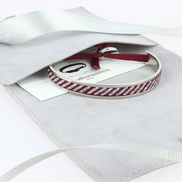 4mm mg stripe ribbon bangle - Christmas