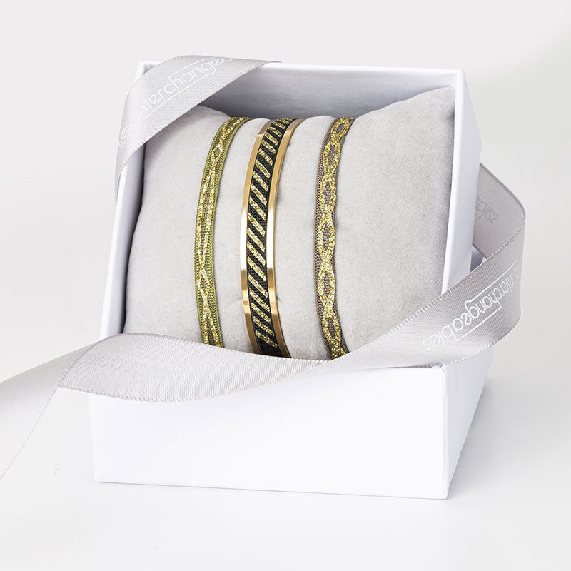 4mm glitter ribbon bangle box - Christmas