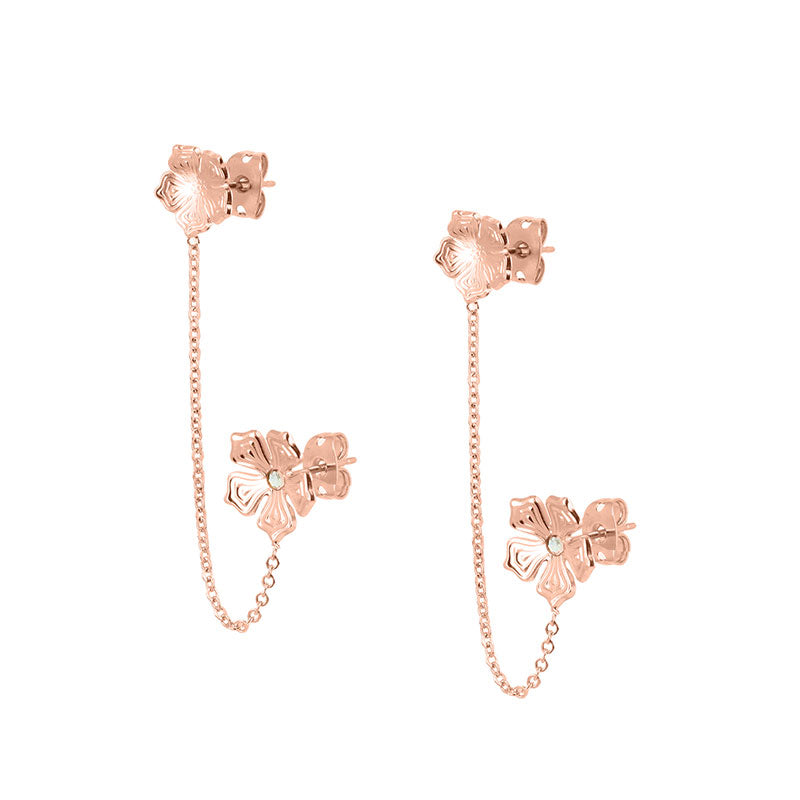 Boucles d oreilles chaine fleur