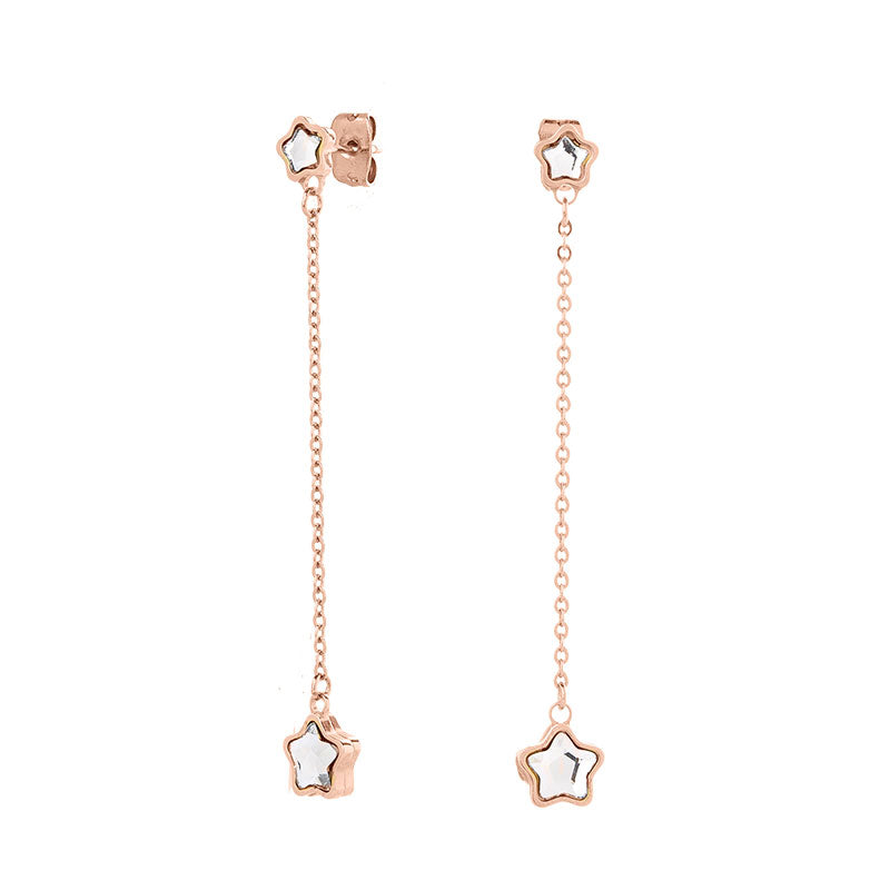 Boucles d oreilles etoile sur chaine