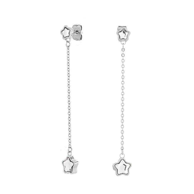 Boucles d oreilles etoile sur chaine