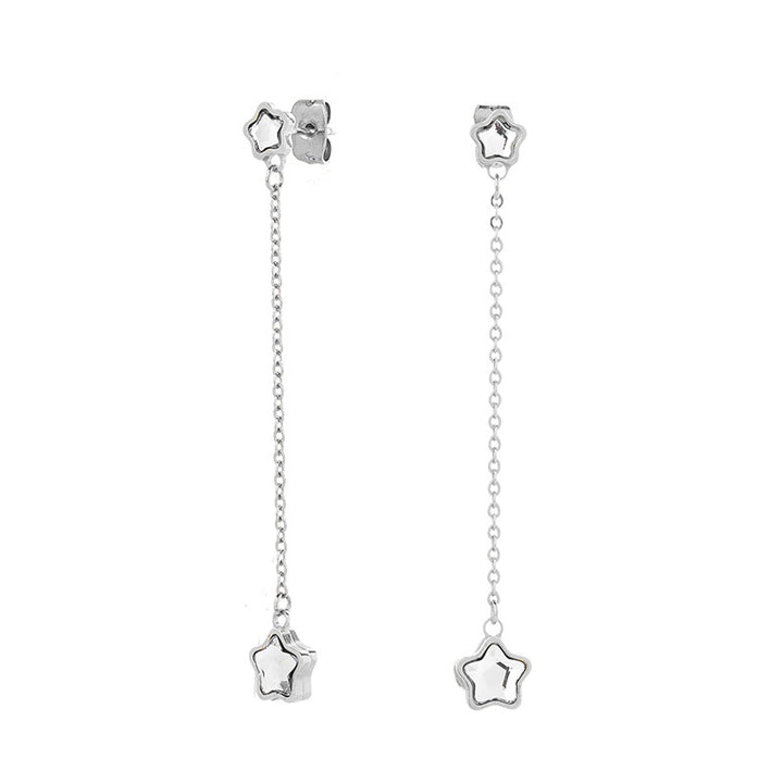 Boucles d oreilles etoile sur chaine