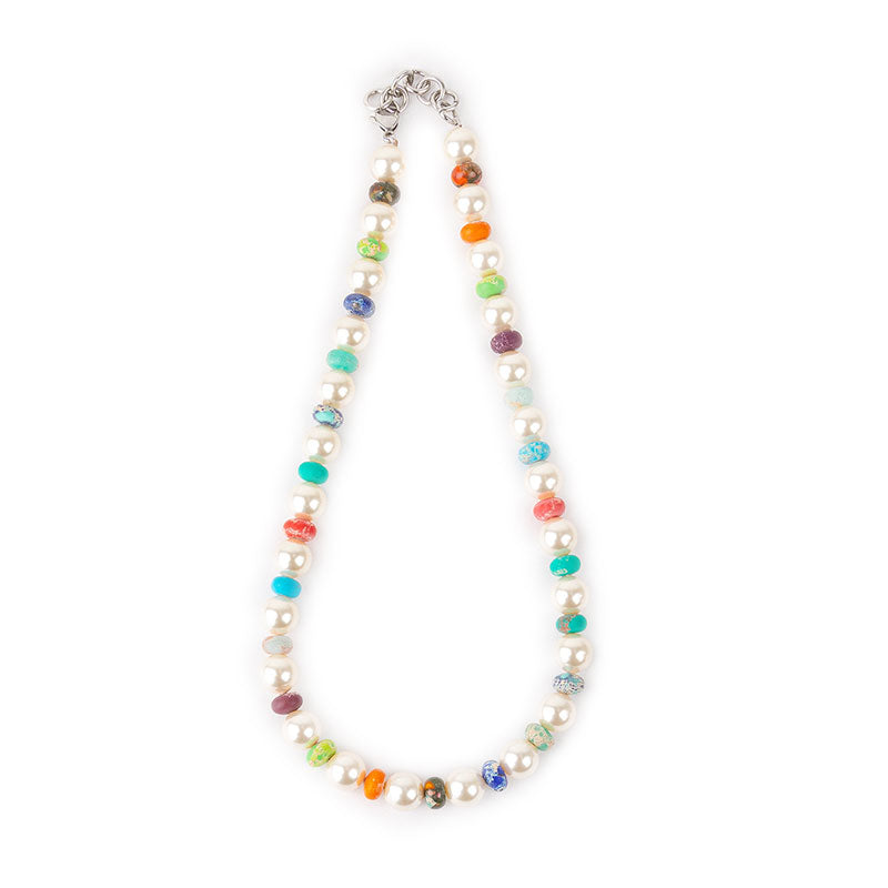 Collier grosses perles imit-perles fines