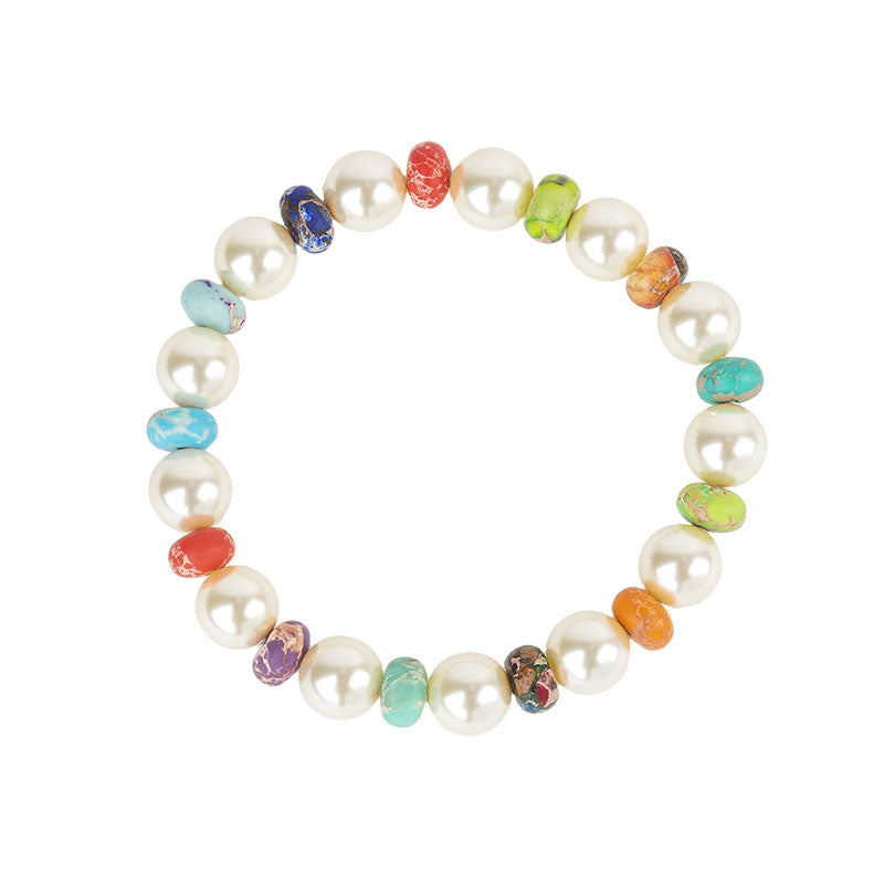 Bracelet grosses perles imit-perles fines