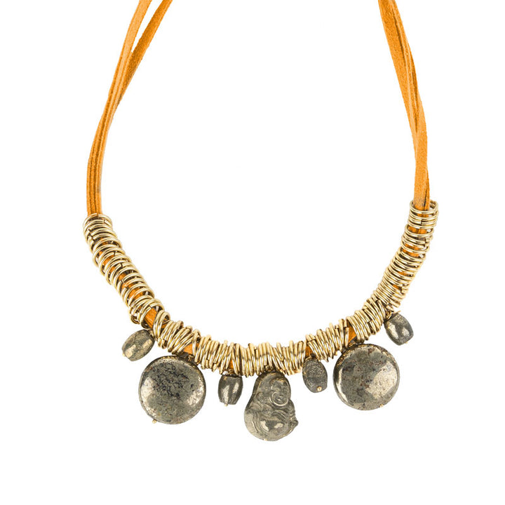 Pyrite Buddha Charm Choker