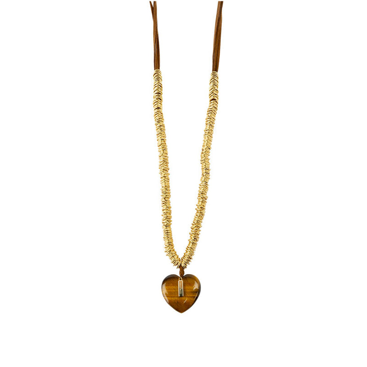 Fine stone heart charm necklace