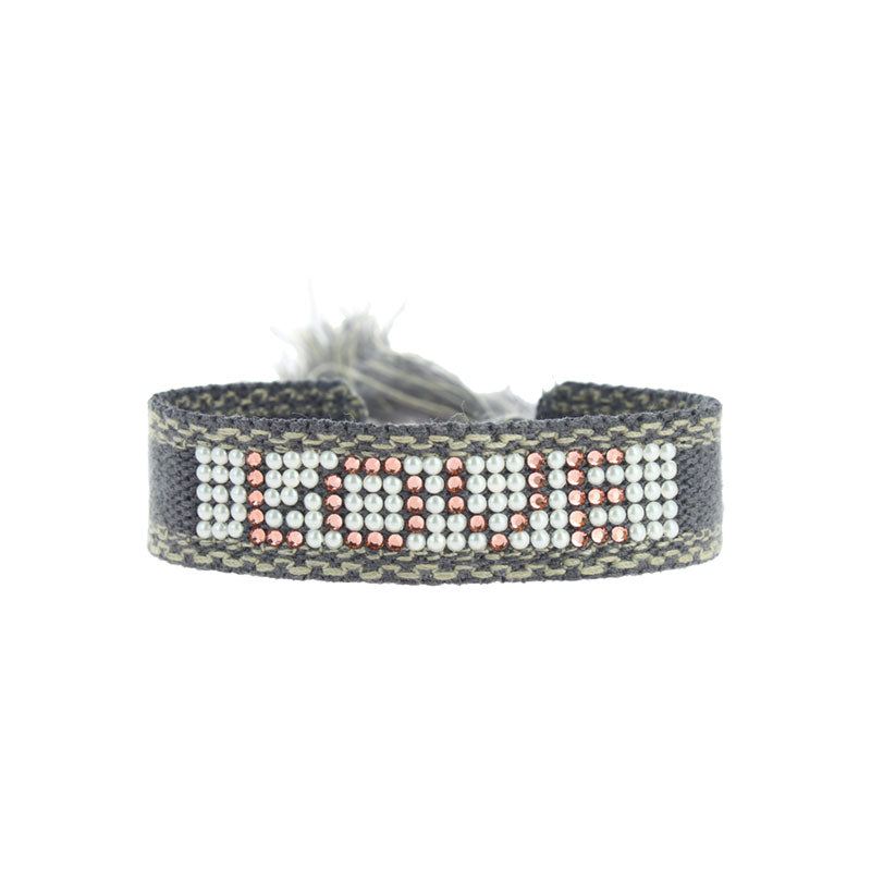 Love cabochon woven bracelet