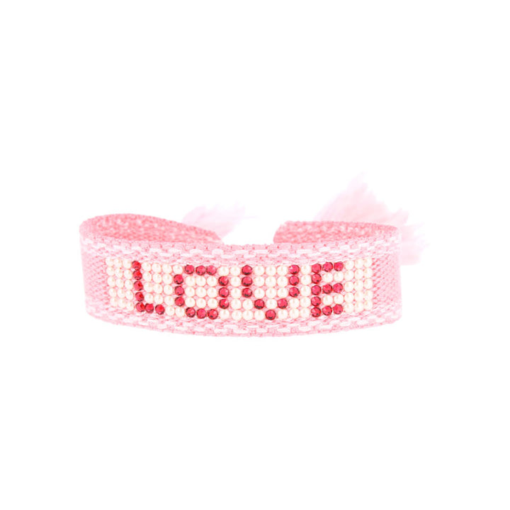 Love cabochon woven bracelet