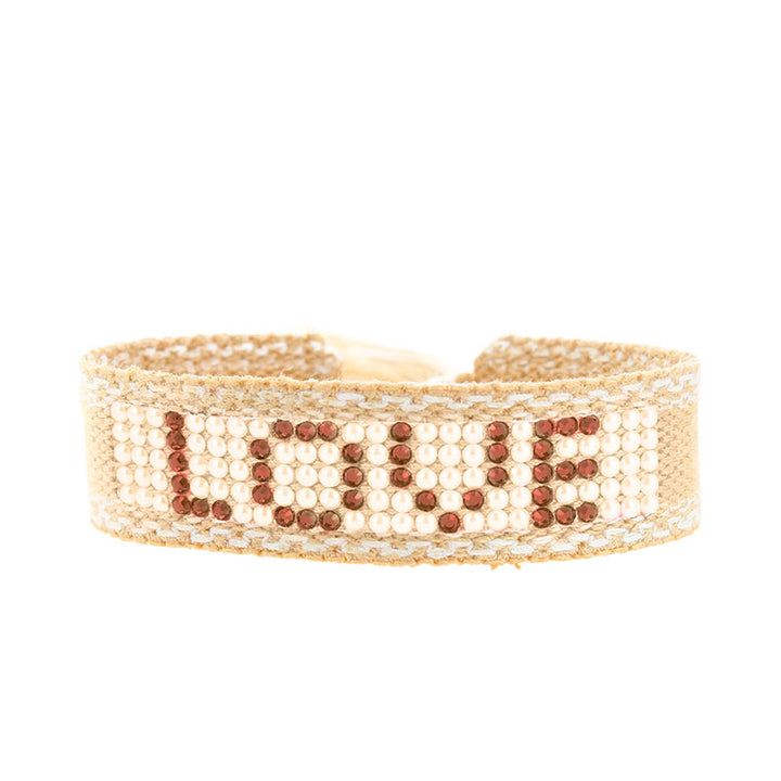 Love cabochon woven bracelet