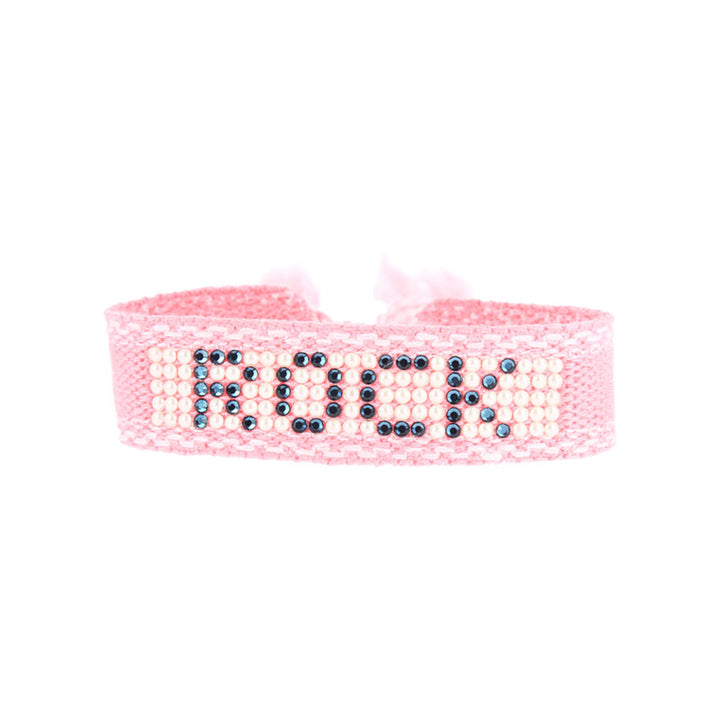 Rock cabochon woven bracelet