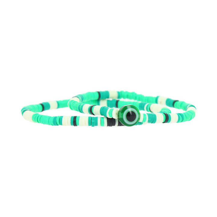 Bracelet duo perles gomme oeil