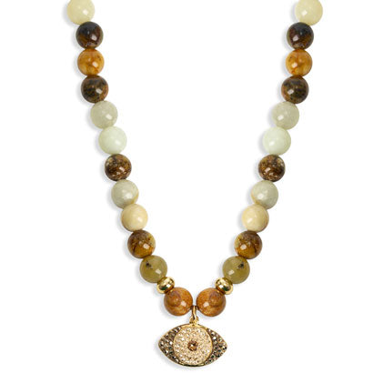 New large pearl eye necklace