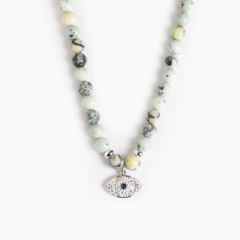 New large pearl eye necklace