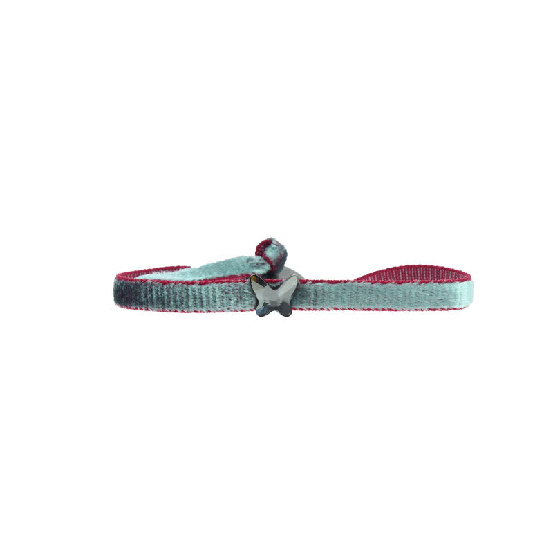 Bracelet papillon stretch velours