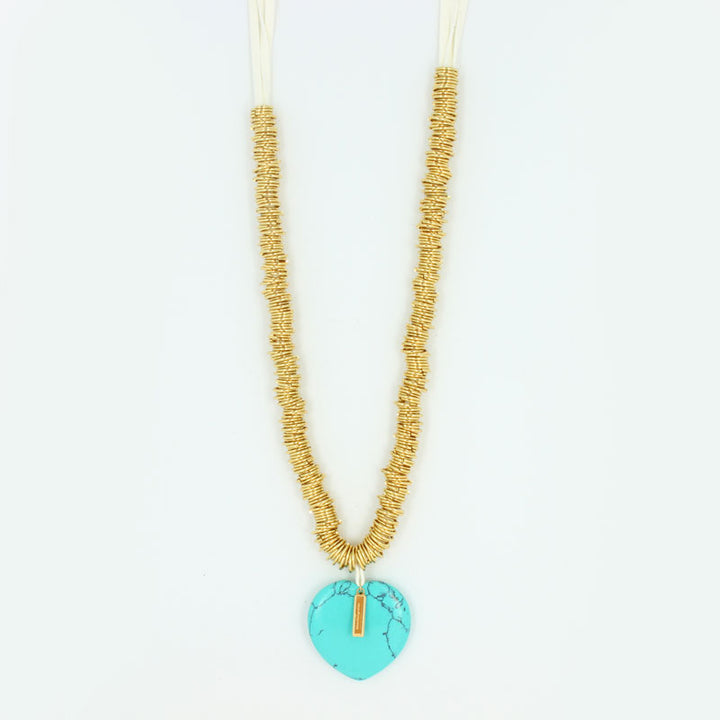 Fine stone heart charm necklace