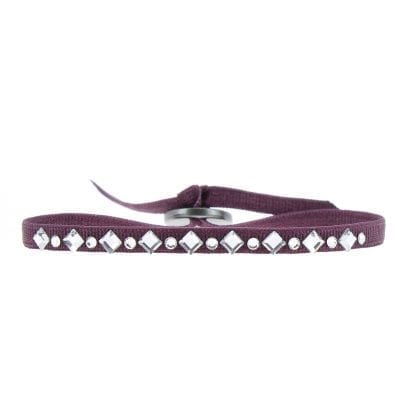 BRACELET MINI LOSANGE ET STRASS - Bordeaux 87 - Cristal