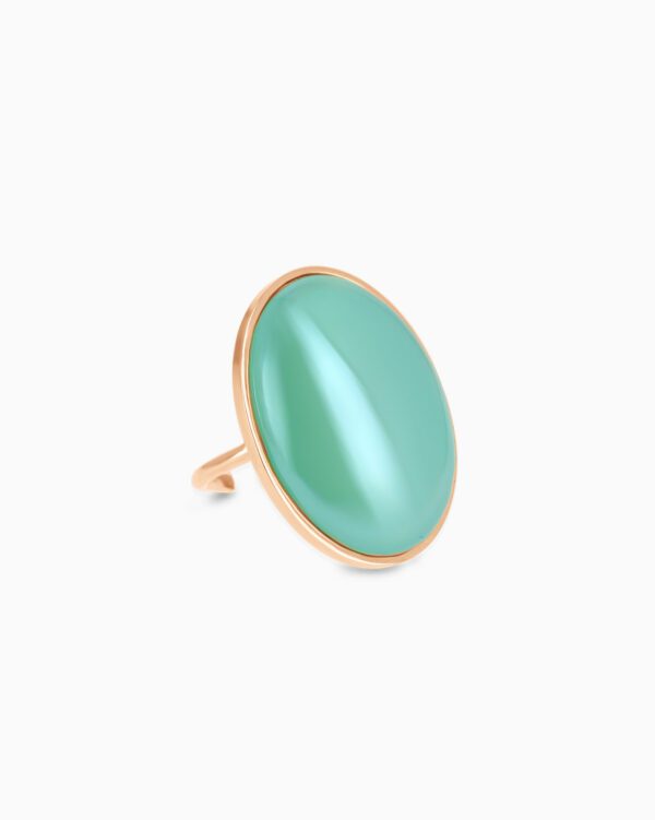 Bague Cabochon - Or Rose - Mint Green
