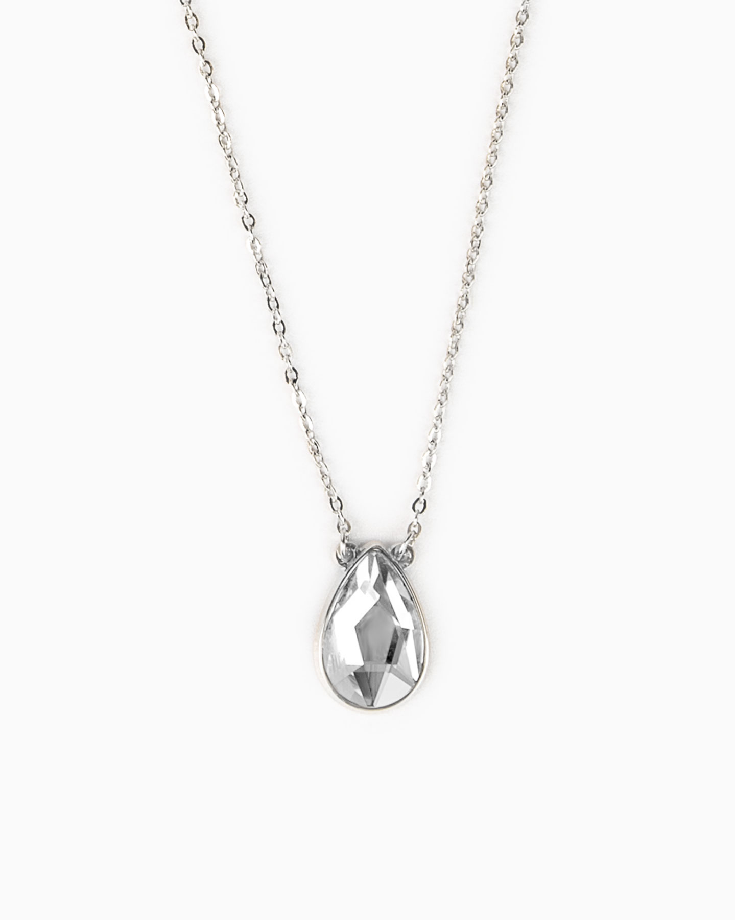 Collier Goutte GM - Palladium - Cristal