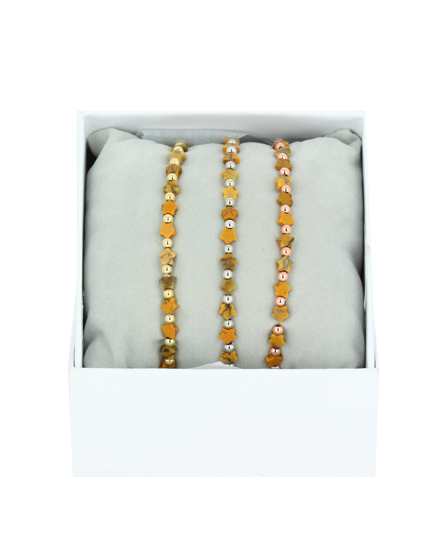 Coffret Bracelets Perle Etoile - Beige 25 - Or jaune/ Palladium / Or Rose