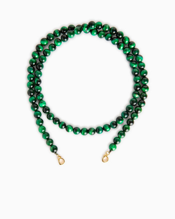 Chaine perle 8 Malachite 60 - Or Jaune/Malachite - Sans