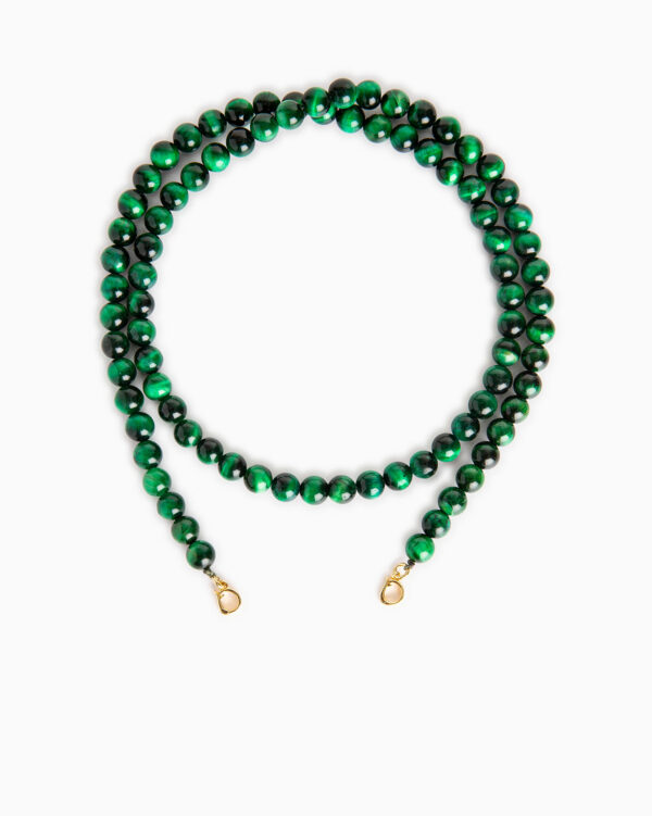 Chaine perle 8 Malachite 73 - Or Jaune/Malachite - Sans